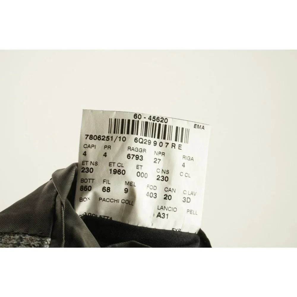 Corneliani Leader Men's 44R Gray Black‎ Tan Check Knit Wool 3 Button Sport Coat